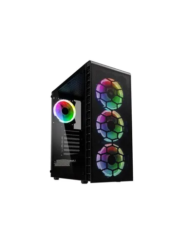 KOLINK Observatory Lite Mesh Midi Tower PC Gehäuse - ATX PC-Gehäuse mit 4 vorinstallierten RGB-Lüftern für optimale Kühlung und beeindruckende Beleuchtungseffekte. Ideal für Gaming und leistungsstarke Builds.