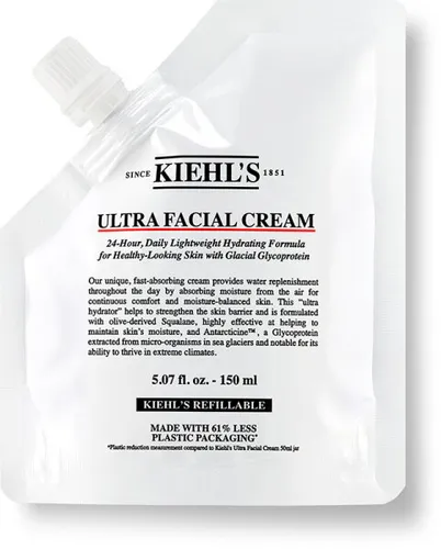 Kiehl's Ultra Facial Cream Refill Pouch 150 ml - Gesichtscreme für 24h intensive Feuchtigkeit, ideal für trockene und empfindliche Haut. Schützt vor extremen Wetterbedingungen mit glazialem Glykoprotein und Squalan.