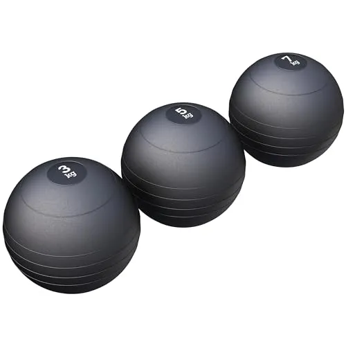 GORILLA SPORTS® Slamball-Set Gummi Schwarz 15 kg – 3 Medizinbälle für effektives Training - Entdecken Sie das GORILLA SPORTS Slamball-Set mit 3 verschiedenen Bällen (3, 5, 7 kg). Ideal für vielseitiges Ganzkörpertraining und Fitnessübungen – strapazierfähig und griffig für optimale Handhabung.