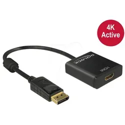 DELOCK 62607 - DisplayPort zu HDMI Adapter - Adapter für Monitor, unterstützt 4K Ultra HD und ermöglicht den Anschluss von HDMI-Monitoren an DisplayPort-Schnittstellen. Ideal für hochwertige Bildqualität ohne Treiberinstallation.