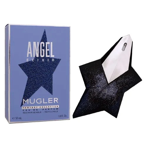 Mugler Angel Elixir Fantasy Collector Eau de Parfum - 50 ml für Frauen - Eau de Cologne mit süß-blumiger Duftrichtung, nachfüllbar und ideal für selbstbewusste Frauen, die ihre Persönlichkeit entfalten möchten.
