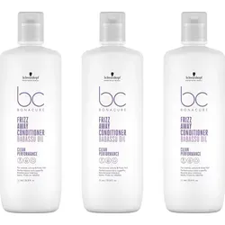 BC Bonacure Frizz Away Conditioner 3x1000 ml – Anti-Frizz Pflege - Der BC Bonacure Frizz Away Conditioner sorgt für geschmeidiges Haar und bändigt krauses, widerspenstiges Haar. Mit bis zu 72 Stunden Anti-Frizz-Effekt für alle Haartypen. Vegan und silikonfrei.