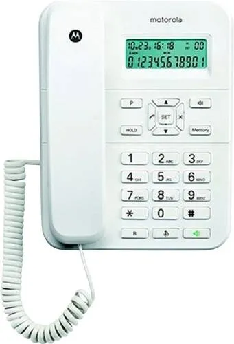 Motorola Voice – CT202 Schnurgebundenes Telefon - Festnetztelefon mit 10 Speichertasten, Freisprecheinrichtung und Anrufer-ID für komfortable Kommunikation.