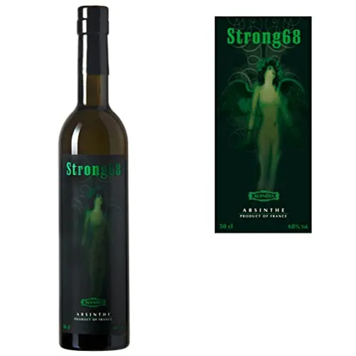 Absinth Strong68 von ALANDIA | Mit Wermut/Thujon | Das prämierte Original | Ohne Farbstoff | 68% | (1x 0,5 l)
