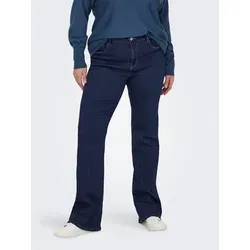 ONLY CARMAKOMA Bootcut-Jeans CARTHUNDER LIFE MID PUSH UP FLARED DNM blau 42 - Modische Bootcut-Jeans in Dark Blue Denim, mit Push-Up Effekt für eine tolle Silhouette und bequemem Stretchmaterial. Ideal für einen trendbewussten Look.