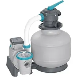 Bestway Flowclear Sandfilteranlage 11.355 l/h - Pumpen für Pools von 1.100 bis 66.600 l, ausgestattet mit Zeitschaltuhr und 6-Wege-Ventil für einfache Handhabung und optimale Wasseraufbereitung.