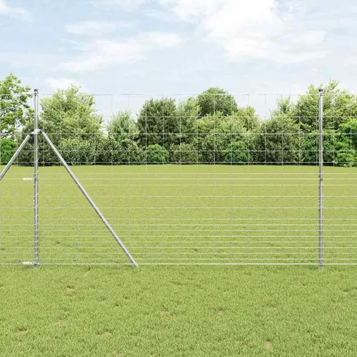 vidaXL Wildzaun Grau 1.5 x 10 m aus Stahl - Hochwertiger Stahlzaun für Gärten und Terrassen, wetterbeständig und einfach zu installieren. Modernes Design fügt sich harmonisch in jeden Außenbereich ein.