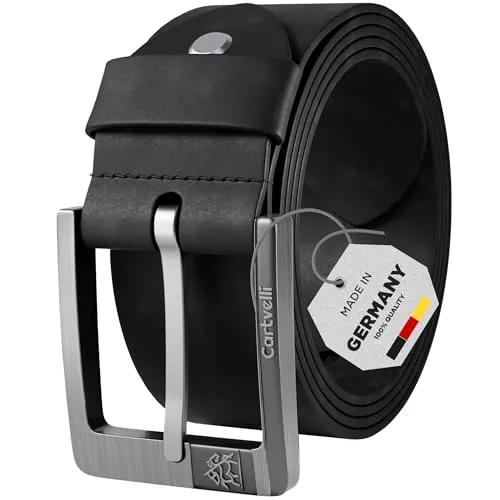 Cartvelli Premium Ledergürtel Herren – Eleganter 40mm Gürtel aus Vollleder in Schwarz - Hochwertiger Ledergürtel für Herren, gefertigt aus 100% Vollleder, kürzbar und robust. Perfekt für jeden Anlass – stilvoll und langlebig. Inklusive Geschenkbox.