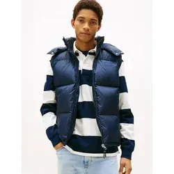 Tommy Jeans Steppweste ALASKA DOWN VEST - Herren-Weste im Regular Fit mit abnehmbarer Kapuze, ideal für lässige Outfits und vielseitige Kombinationsmöglichkeiten.