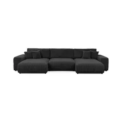 S-STYLE Wohnlandschaft Mollis in Grau – 350 cm - Moderne S-STYLE Wohnlandschaft in Grau mit großzügigen 350 cm Breite. Ideal für gemütliche Abende und stilvolle Einrichtung – hohe Materialqualität garantiert Langlebigkeit.