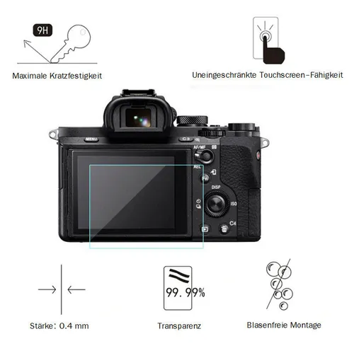 Sony A7 II / A7R II 0,4 mm Adhäsion Displayschutzglas Schutzfolie LC7669
