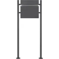 Anthrazitfarbener Briefkasten mit Ständer aus Stahl - Moderner Standbriefkasten aus wetterfestem Stahl, ideal für den Außenbereich. Inklusive praktischem Zeitungsfach. Maße: 37 x 36,5 x 11 cm. Perfekt für Haus und Garten!