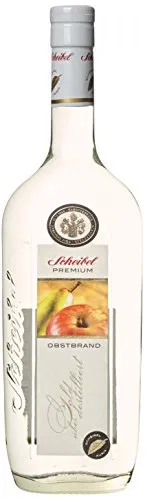Scheibel Premium Badischer Obstbrand - 700 ml - Exklusiver Obstbrand aus badischen Früchten, doppelt über vergoldete Platten destilliert. Genießen Sie die feinen Aromen von Birne und Apfel bei idealer Trinktemperatur von 16-18°C.