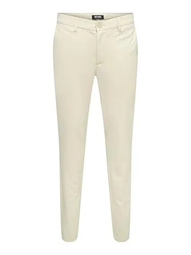 Chinos "ONSMARK SLIM GW 0209 PANT NOOS" - Moonstruck, Gr. 30 - Wanderhosen mit schmaler Beinform und niedriger Leibhöhe, ideal für Business-Meetings und den Alltag. Pflegeleicht und aus widerstandsfähigem Webstoff für optimalen Tragekomfort.
