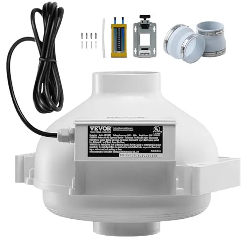 VEVOR 98-114mm Minderungs-Lüftersystem-Kit 190CFM - Lüftungstechnik mit hohem Luftstrom von 190CFM, leiser Betrieb und einfache Installation für vielseitige Anwendungen.