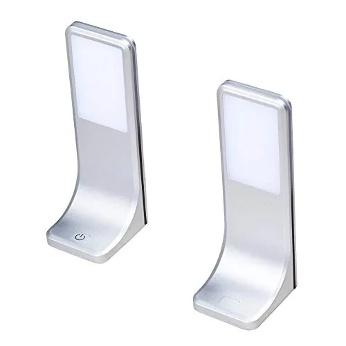 LED Unterbauleuchte 2er SET, silber-grau - Schrankbeleuchtung mit funktionalem Design, flacher Bauform und integriertem Touch-Schalter für einfache Bedienung in Küchen und Wohnbereichen.