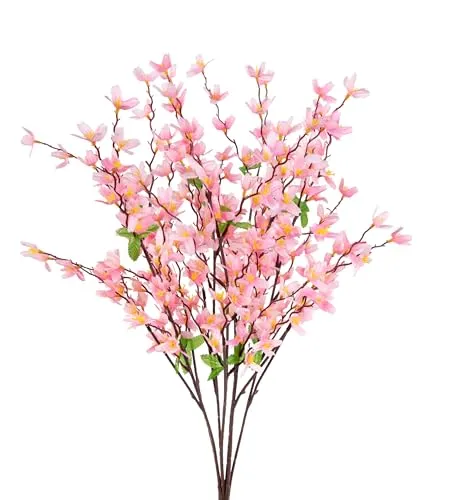 Seidenblumen Roß Forsythienbusch 65cm rosa ZF Kunstblumen künstliche Forsythie Goldflieder Goldglöckchen Blumen