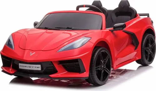 Elektro-Kinderauto Corvette 12v - 2-Sitzer mit LED und Audio - Elektro-Auto für Kinder bis 4 Jahre, ausgestattet mit zwei Motoren, einstellbaren Geschwindigkeiten und Fernbedienung für sicheres Fahren.