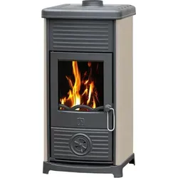 Plamen Kaminofen Maestral N mit Herdplatte, creme, 6,50 kW - Kaminöfen mit 80,7% Wirkungsgrad, ideal für umweltbewusste Heizung und beeindruckendes Feuerpanorama. Zertifiziert nach BIMSCHV Stufe 2 für sicheren Einsatz in Deutschland.