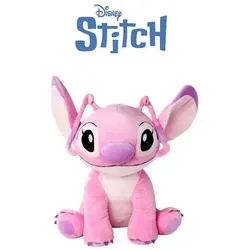 Stich Engel Teddybär Plüschtier 45 cm – Schwarz/Rosa/Violett/Weiß - Süßes 45 cm großes Plüschmaskottchen aus der Disney-Welt von Lilo und Stitch. Hergestellt aus hochwertigen Materialien, ideal zum Kuscheln und Spielen für Kinder jeden Alters.