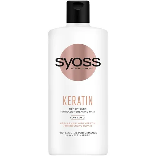 Syoss Intense Keratin Conditioner 440 ml - Pflegender Conditioner für brüchiges Haar, nährt und schützt die Haarfasern, sorgt für Geschmeidigkeit und Glanz. Ideal nach der Haarwäsche für leicht kämmbares Haar.
