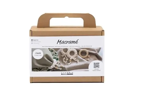 Creativ Mini Bastelset Makramee, naturweiß, Serviettenring, 1 Packung, Ivory