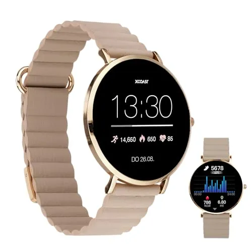 X-WATCH SIONA XW FIT LIGHT ROSE - Smartwatch für Damen - Smartwatch & Fitness Tracker in elegantem Rosa, wasserdicht und ideal für Gesundheitsüberwachung mit Schlaftracker-Funktion. Kompatibel mit Android und iOS.