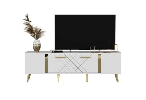 TV-Möbel Schrankwände TV-Schrank 100% MELAMINE - TV-Möbel & Schrankwände, eleganter weißer TV-Ständer aus 100% Melamin, pflegeleicht und langlebig für ein modernes Wohnambiente.