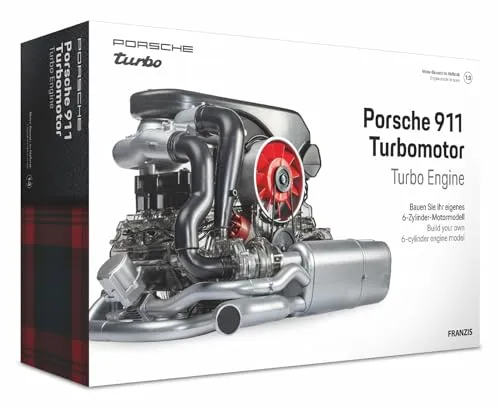 Franzis Porsche 911 Turbomotor (67250) - Detaillierter Modellbausatz für Auto-Enthusiasten, ideal für präzise Nachbauten und Sammler