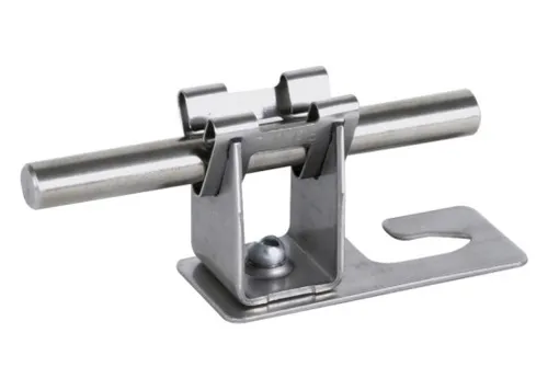 Dehn+Söhne Dachleitungshalter f.Wellplattendächer 206 339 Befestigungsart Leiter mit Clipschelle, Leiter-Durchmesser 8 ... 8mm, Anwendung Wellplattendach, Montageart schraubbar, Werkstoff des Halters rostfreier Stahl (V2A), Werkstoff des Trägers rostfreie (206339)