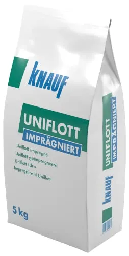 KNAUF Spachtelmasse Uniflott imprägniert 5kg - Hochwertige Spachtelmasse für glatte Oberflächen, ideal für die Wand- und Deckenbearbeitung. Mit geprüfter Qualität und optimaler Haftung.