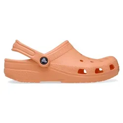 Crocs Classic Clog Sandale in Concrete Orange/Sun, Größe 38-39 - Laufen Sie bequem in den Crocs Classic! Das ergonomische Fußbett aus Croslite-Material passt sich Ihrer Fußform an und bietet optimalen Komfort. Ideal für Strand und Alltag – mit Lüftungslöchern für beste Atmungsaktivität.
