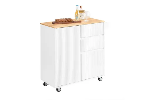 SoBuy Küchenwagen FKW124 - Praktischer Rollwagen für Küche und Esszimmer - Ordnungswagen mit pflegeleichter Oberfläche, ideal für die einfache Selbstmontage und bietet durch Rollen hohe Flexibilität in der Küche.