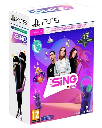 Let’s Sing 2025 mit deutschen Hits - PS5, mit 2 Mikrofonen für unvergessliche Karaoke-Abende und spannende Multiplayer-Events