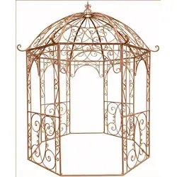 CLP Rosenbogen Leila aus pulverbeschichtetem Eisen - Spaliere für romantische Gärten, robuster und wetterfester Rosenbogen in antik braun, ideal für die Dekoration von Eingängen und Gartenwegen.