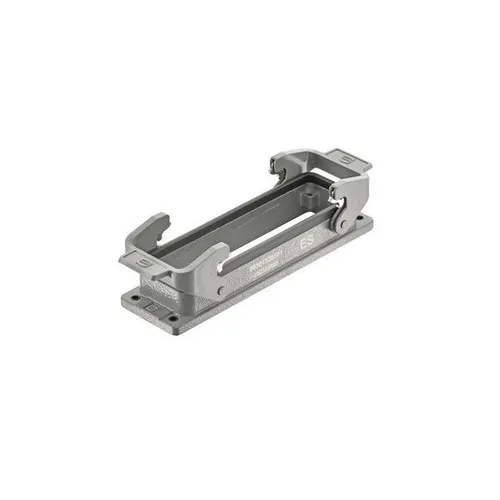 Harting Han L32 B-AGG-QB Gehäuse - Robustes Anbaugehäuse aus pulverbeschichtetem Aluminium, ideal für vielseitige Anwendungen. Temperaturbereich von -40 bis 125 °C, sicherer Halt dank Querbügel-Verriegelung.
