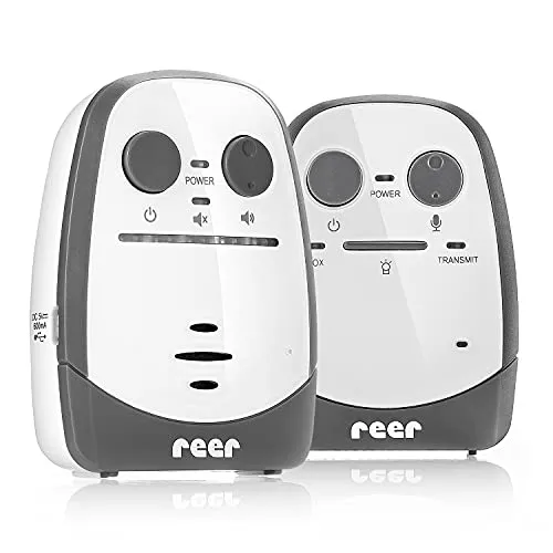 reer Babyphone Cosmo - Weiß, 600m Reichweite mit Nachtlicht und Gegensprechfunktion - Babyphone mit FHSS-Technologie für sichere Überwachung, beruhigendem Nachtlicht und Gegensprechfunktion. Ideal für entspannte Nächte und ständige Kontrolle über Ihr Baby.