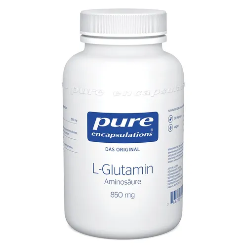 Pure Encapsulations L-Glutamin 850 mg Kapseln - Arzneimittel zur Deckung erhöhten Bedarfs an L-Glutamin, ideal für Sportler und aktive Menschen, frei von Zusatzstoffen, Laktose und Gluten.