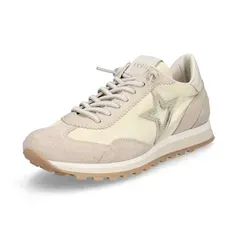 Cetti Damen Sneaker in Hellgelb - Stylische Damen Sneaker aus Rauleder und Nylon in Hellgelb und Beige. Mit elastischer Schnürung und herausnehmbarer Innensohle für individuellen Tragekomfort.