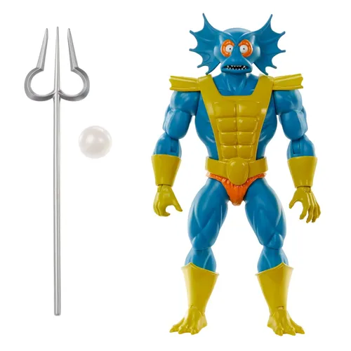 Masters of the Universe Origins Cartoon Collection Mer-Man - 5,5-Zoll Actionfigur, mit 16 beweglichen Gelenken und nostalgischem Zubehör für Fans ab 6 Jahren