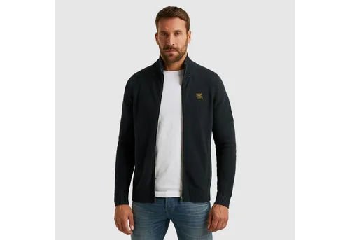 PME LEGEND Cardigan grau XXXL mit Eingrifftaschen - Stylischer Cardigan aus 100% Baumwolle in Carbon. Mit praktischen seitlichen Eingrifftaschen und hohem Stehkragen für einen lässigen Look. Ideal für entspannte Freizeit-Outfits.