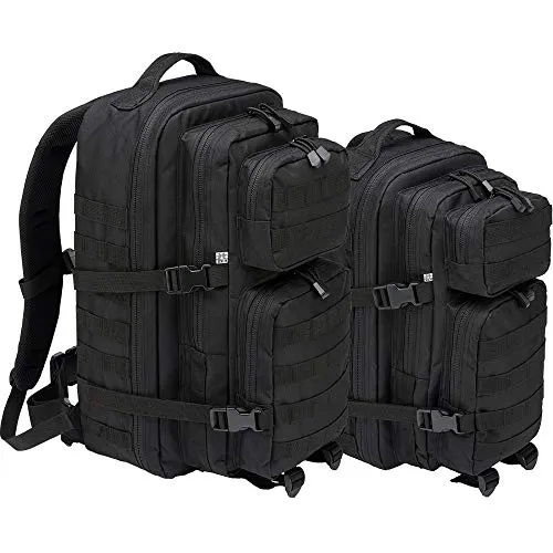 BWuM US Assault Pack Cooper Rucksack, Large (50L), Schwarz - Robuster 50L Rucksack mit ergonomisch geformten Schultergurten und wasserabweisender Beschichtung. Ideal für Outdoor-Abenteuer und den täglichen Einsatz. Hohe Qualität und durchdachte Details für besten Tragekomfort.