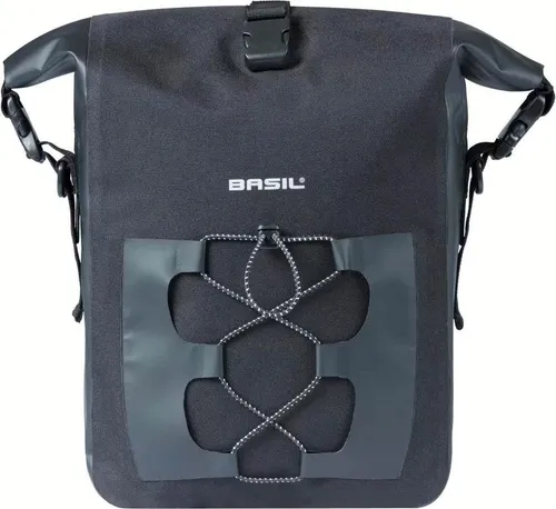 Basil Navigator Waterproof M MIK Studs – wasserdichte Fahrradtasche mit 14L Volumen - Fahrradtaschen, wasserdichtes Tarpaulin, ideal für Pendler und Freizeit mit flexiblem Rollverschluss und MIK-Studs-System für schnelle Montage.