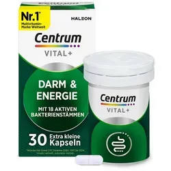 CENTRUM Vital+ Darm & Energie Kapseln 30 St. - Kleine, leicht zu schluckende Kapseln zur täglichen Einnahme für Vitalität und Energie. Praktische 30er-Packung für die einfache Integration in Ihren Alltag.