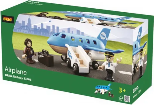 Ravensburger BRIO Bahn 33306 - Blaues Flugzeug, Kleinkindspielzeug für Kinder ab 3 Jahren
