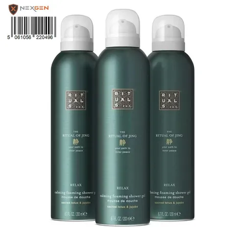 Rituals Duschschaum von Ritual of Jing Vorteilspack: 3x200 ml, heiligem Lotus, Jujube