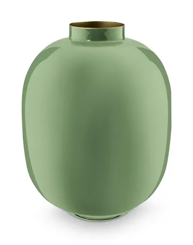 Pip Studio Metallvase in Grün, 31.5 cm - Stilvolle Metallvase von Pip Studio, perfekt für Blumenarrangements und langlebig. Bringen Sie Farbe und Eleganz in Ihr Zuhause!
