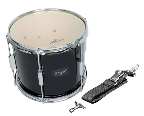 GewaPure Basix Marching Drum 12x10 Black - Hochwertige Marching Trommel - Sonstige Orchester, ideal für Paraden und Auftritte, bietet exzellente Klangqualität und robuste Bauweise.