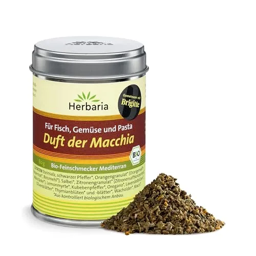 Herbaria Duft der Macchia bio 80g M-Dose - fertige Bio-Gewürzmischung - mediterrane & korsische Kräuter - mit erlesenen Zutaten - in nachhaltiger Aromaschutz-Dose