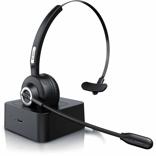 CSL Wireless-Headset mit Rauschunterdrückung - Bluetooth Mono Headset mit Noise-Cancelling und flexibler Freisprechfunktion, ideal für ungestörte Gespräche und komfortable Nutzung unterwegs.